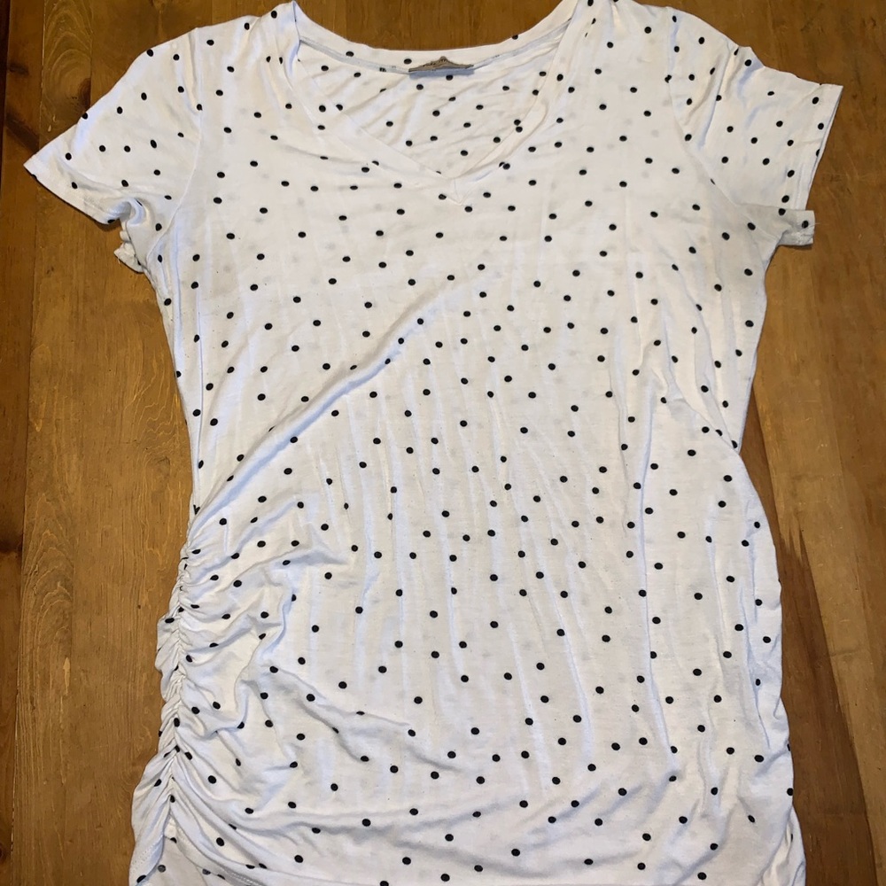 Black & white polka dot maternity top, XL